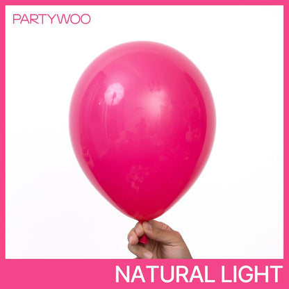 PartyWoo Hot Pink Balloon Arch Kit - 155 Pcs in Various Sizes for Baby Showers & Birthdays | Magenta Fuchsia