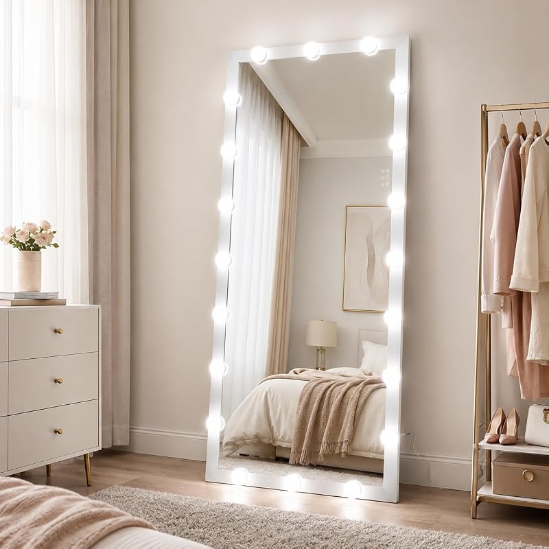 Full Length Mirror with Lights - 63 x 24 Inch, 3 Color Modes, Silver Variation
