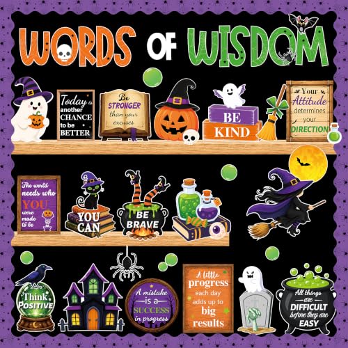 Halloween Bulletin Board Set with Inspirational Words Classroom Decor Office Wall Decorations