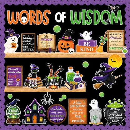 Halloween Bulletin Board Set with Inspirational Words Classroom Decor Office Wall Decorations