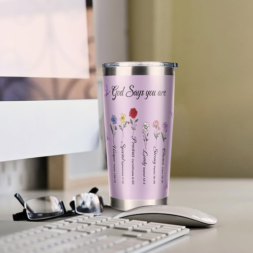 Fatbaby Bible Tumbler for Women - Inspirational Christian Gift | 20oz Stainless Steel for Mother's Day