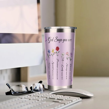 Fatbaby Bible Tumbler for Women - Inspirational Christian Gift | 20oz Stainless Steel for Mother's Day