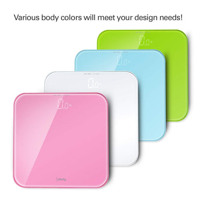 VisionTechShop S Body High Precision Ultra Wide Digital Body Weight Bathroom Scale up to 396lb/180kg, Super-Clear Large LED Display,Step-On Technology, Pink