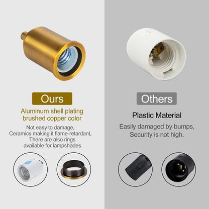 Hanging Lights with Plug in Pendant Light Cord kit Fixture Bulb Socket Golden Extension Lantern Fabric lamp Cord Switch Replacement Shade Industrial Porcelain Bulb Holder DIY Lighting 15ft 2 Set