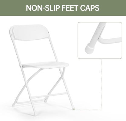 10 PCS Folding Chairs by [Brand Name] - Heavy-Duty Portable Plastic Chairs | 350 LB Capacity for Indoor/Outdoor Events
