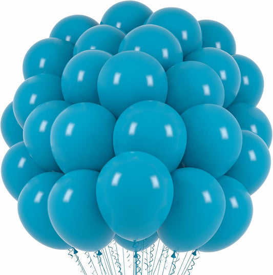 Voircoloria Peacock Blue Balloons - 12-Inch Teal Blue Latex | 66-Pack for Weddings & Celebrations