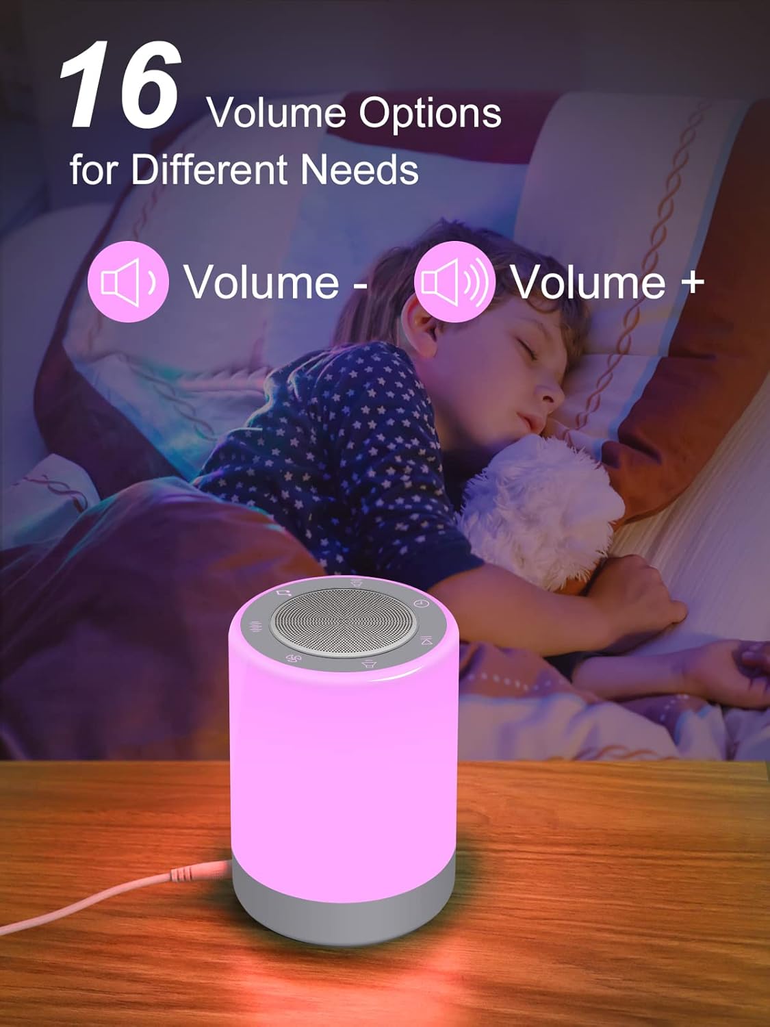 Sound Machine - White Noise Machine for Baby with Night Light & 32 High Fidelity Sounds | 5 Timers