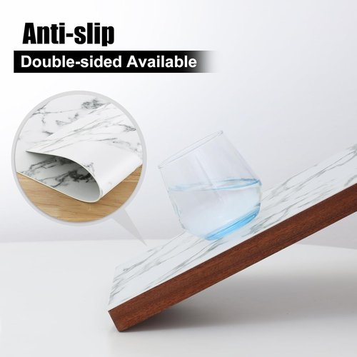 Homaxy Faux Leather Placemats - Heat Resistant & Waterproof | Set of 6, Easy to Clean, 11.8" x 17", Marble