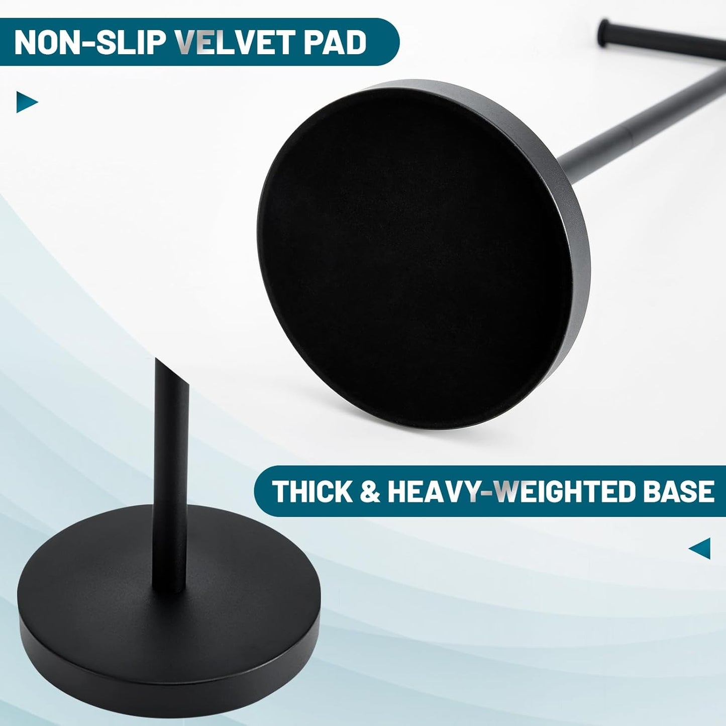 Skiennix Toilet Paper Holder Stand - Rustproof Free Standing Design with Stable Weighted Base | Black Finish