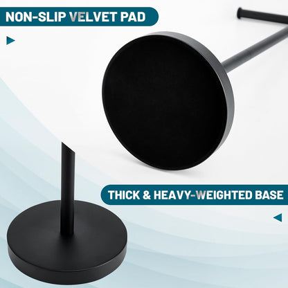 Skiennix Toilet Paper Holder Stand - Rustproof Free Standing Design with Stable Weighted Base | Black Finish