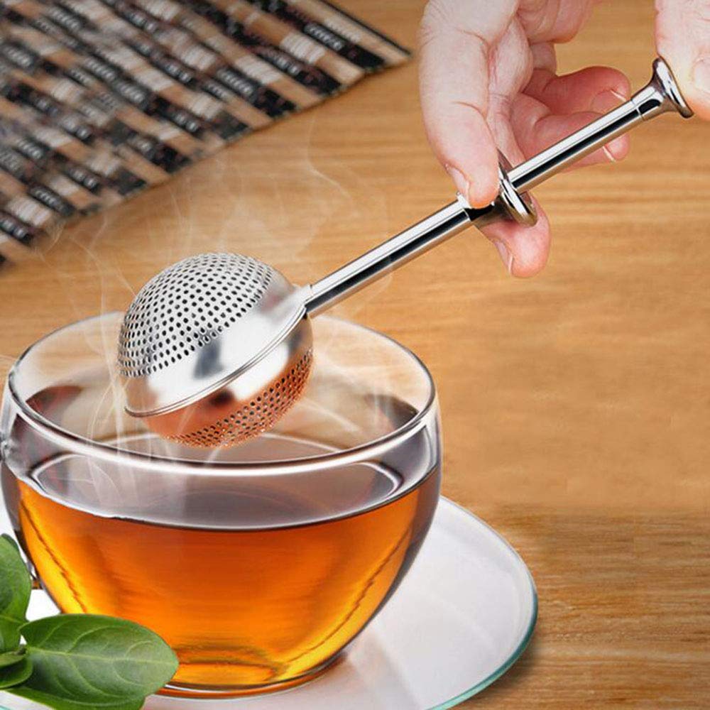 MIAO JIN 4Pcs Stainless Steel Tea Infuser Tea Strainer Sugar Flour Sifters Powdered Sugar Shaker Duster Filters Tea Interval Diffuser for Loose Leaf, Spices, Seasonings(Spherical)