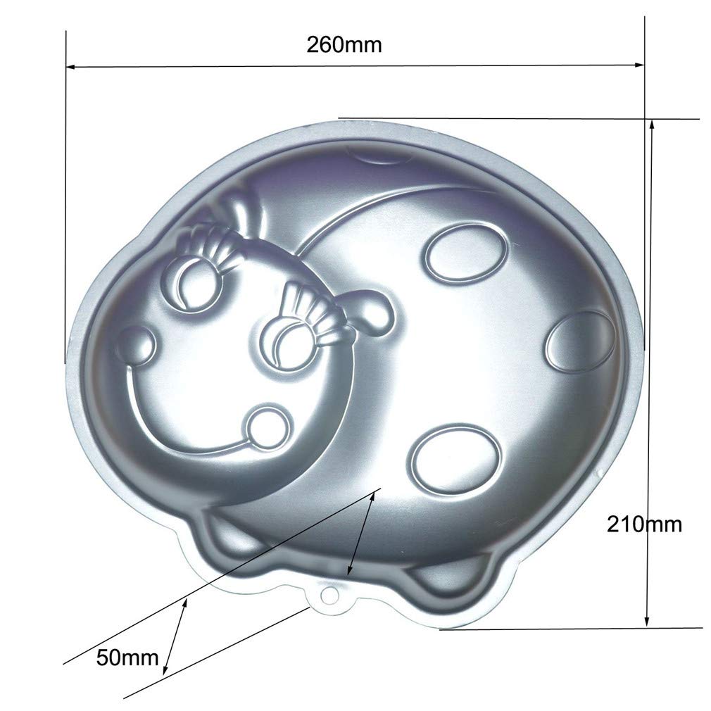 Ulalaza 3D Ladybug Baking Pan Aluminum Cake Mold DIY Birthday Cake Mould Kitchen Supplies