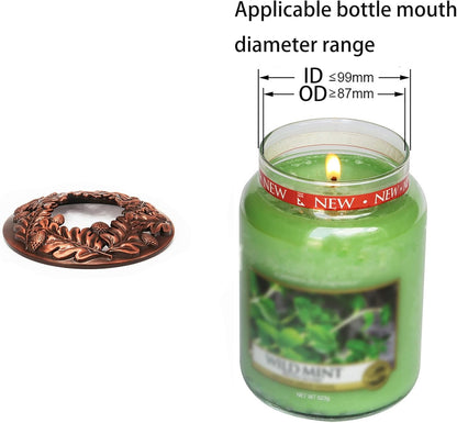 Skiennix Lid Jar Candle Topper - Metal Cover for Even Burning | Perfect Gift for Candle Lovers (1 Piece)
