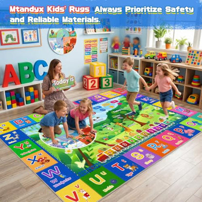 Kids Playroom Rug, Soft Non-Slip ABC Educational Carpet 3' x 5' - Colorful