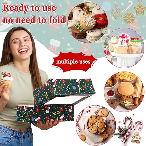 Fulmoon Christmas Cookie Boxes with Window - Cute, 36 Pack