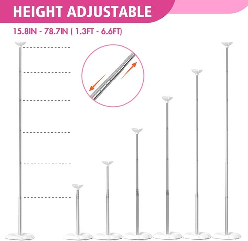 Bezente Rainbow Latex Balloons - 100 Pack with Adjustable 6.6ft Balloon Column Stand Kit