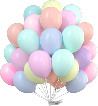 PartyWoo Pastel Balloons - 66pcs 12 Inch Latex Balloons for Baby Showers & Celebrations