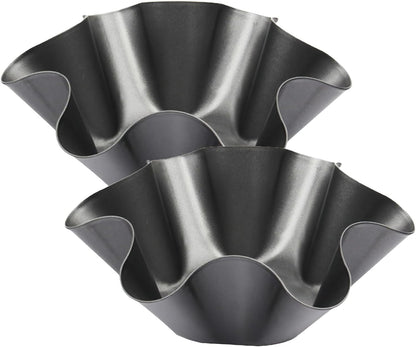 Skiennix 2 Pack Nonstick Taco Shell Bowls - Large Carbon Steel Tortilla Maker for Baking & Frying