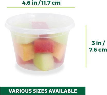 Freshware Food Storage Containers - 16 oz BPA-Free Plastic Deli Containers with Lids | Stackable & Leakproof | Ideal for Meal Prep (36 Set)