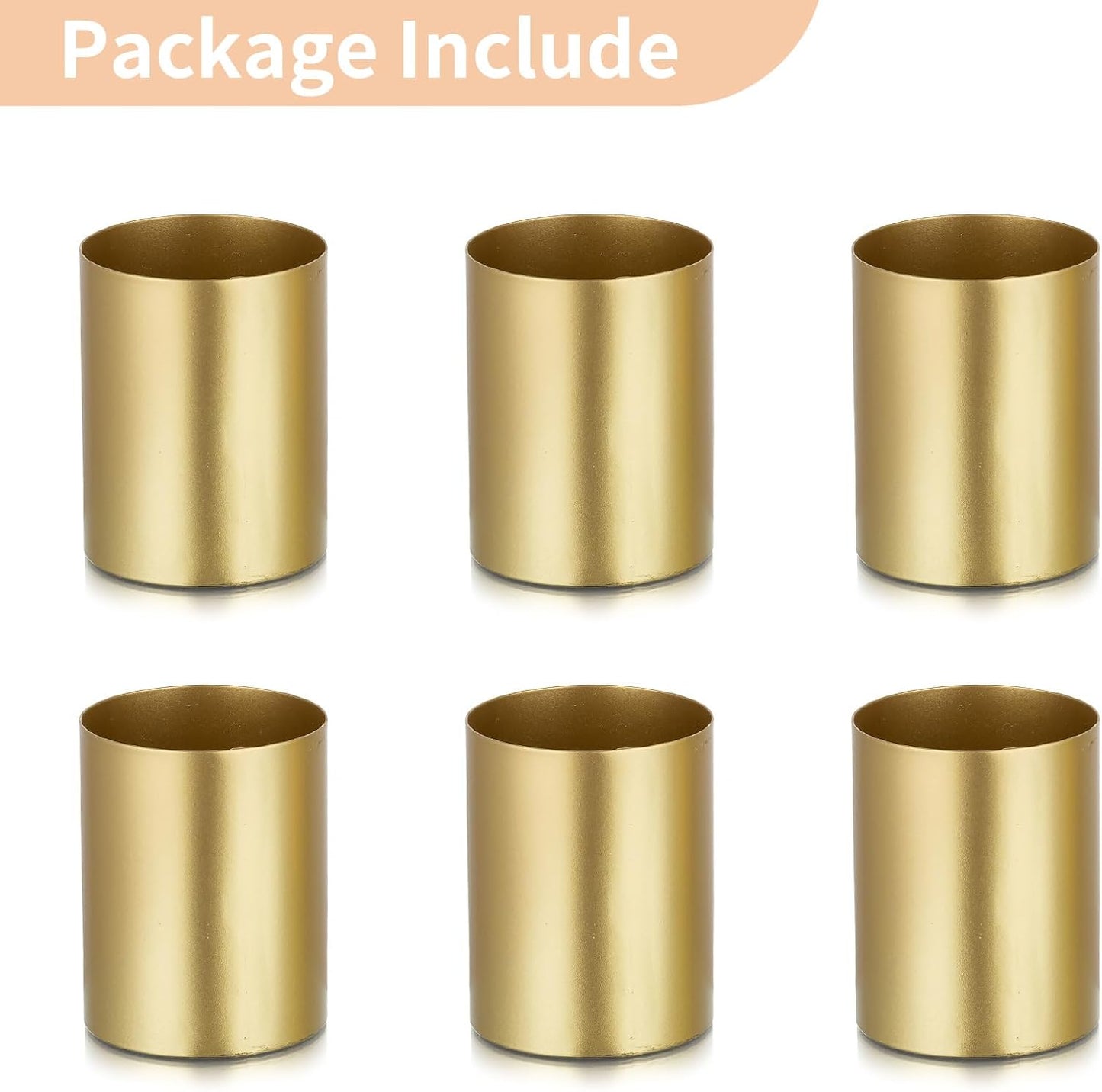 NUPTIO Gold Flower Vases - 6 Pcs 5.1 Inch Tall Metal Centerpieces for Wedding Table Decorations