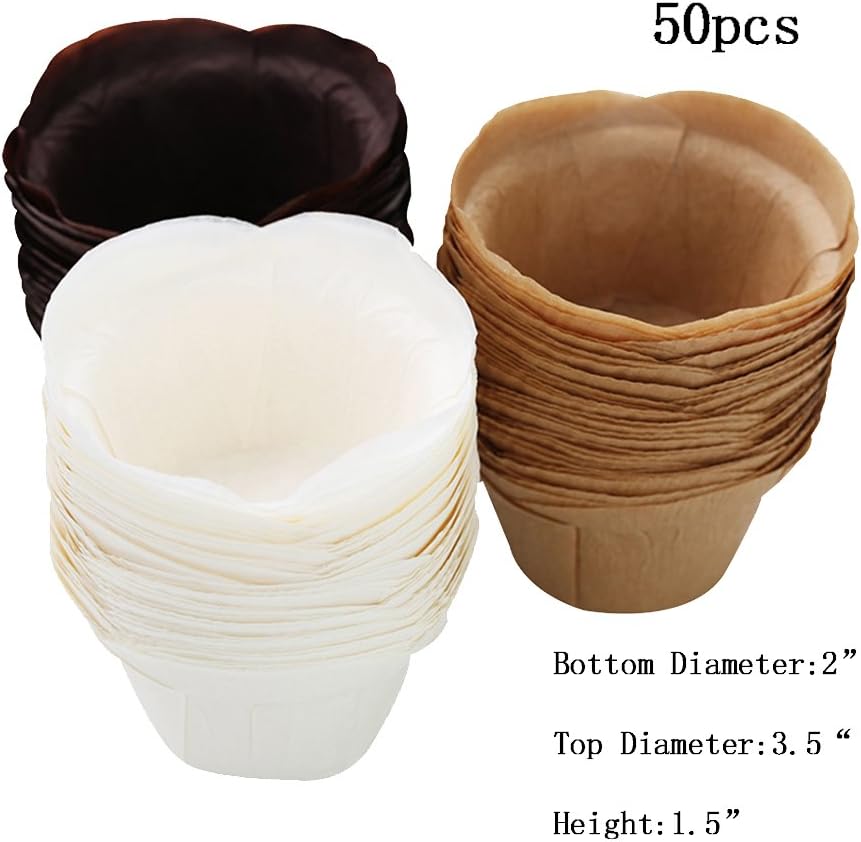SK Cupcake Liners - Natural Baking Cups for Muffins & Treats | 50-Pack for Weddings & Events