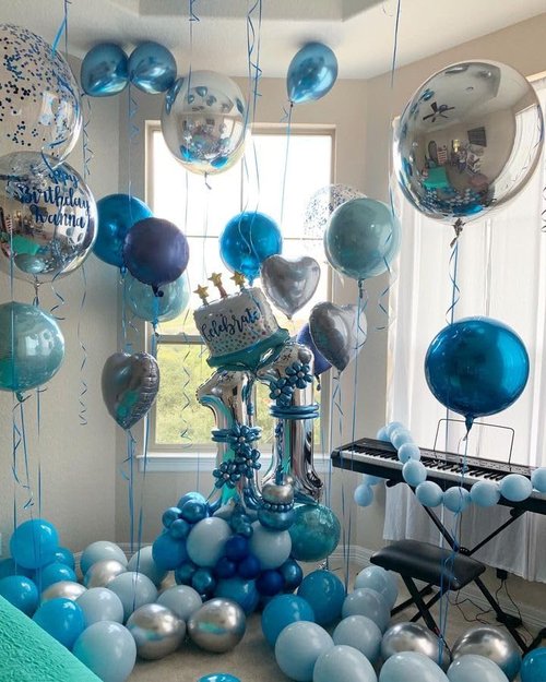 Bezente Blue Balloons Set - 60pcs 12-Inch Metallic & Pastel Blue Latex Balloons for Celebrations
