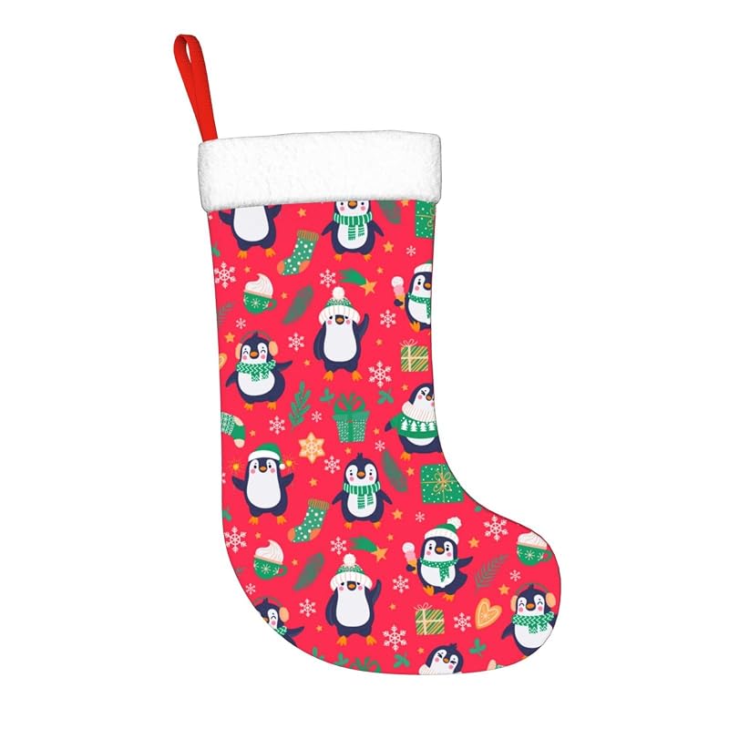 Personalized 18-Inch Christmas Stocking - Cute Funny Penguins Kids Stocking