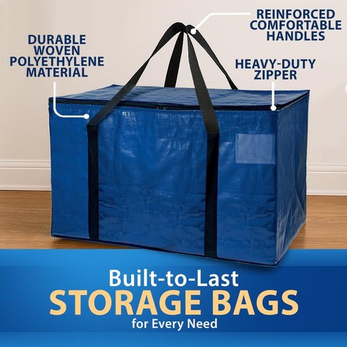 ClearSpace Heavy Duty Moving Bags - Large Storage Bags with Backpack Straps & Zippers | Ideal for Moving, Camping & Dorms - 2 Pack