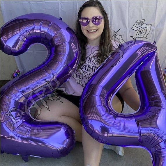 Number 9 Balloon by Purple | 40-Inch Giant Foil Balloon for 9th Birthday Party Decorations