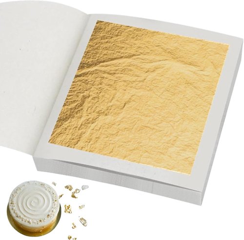 Edible Gold Leaf Sheets by [Brand Name] - 1.7 x 1.7 in | Pack of 10 for Cakes, Desserts, Crafts & More