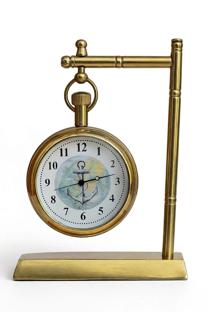 Vintage Brass Pocket Watch Stand - Antique Desk Clock Display