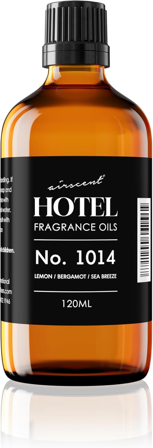 AirScent Hotel Diffuser Oil No. 1014 - Iconic Coastal Blend with Lemon Bergamot & Sea Breeze - 120 mL for Ultrasonic & Waterless Diffusers