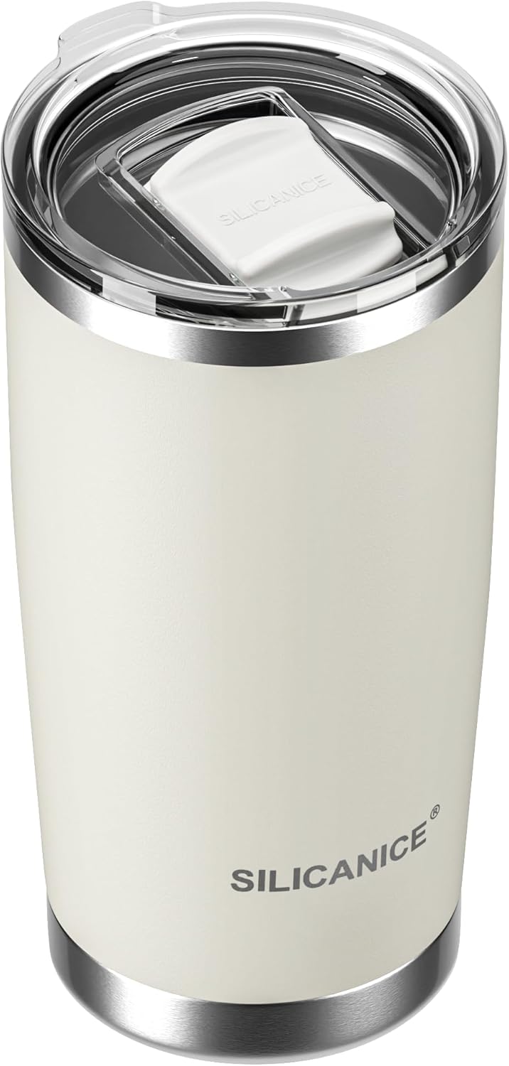 Skiennix 20oz Stainless Steel Vacuum Insulated Tumbler - Hygienic, BPA-Free, Fits Cup Holders | Cream
