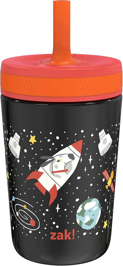 Zak Designs Kelso Toddler Sippy Cup - 12oz Vacuum Insulated, Leak-Proof Design for Kids | Spaceships