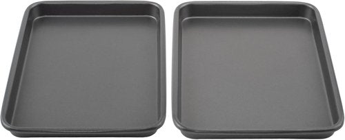 GoodCook Nonstick Steel Toaster Oven Baking Sheets - Set of 2, 9" x 6.2", Gray Finish