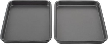 GoodCook Nonstick Steel Toaster Oven Baking Sheets - Set of 2, 9" x 6.2", Gray Finish