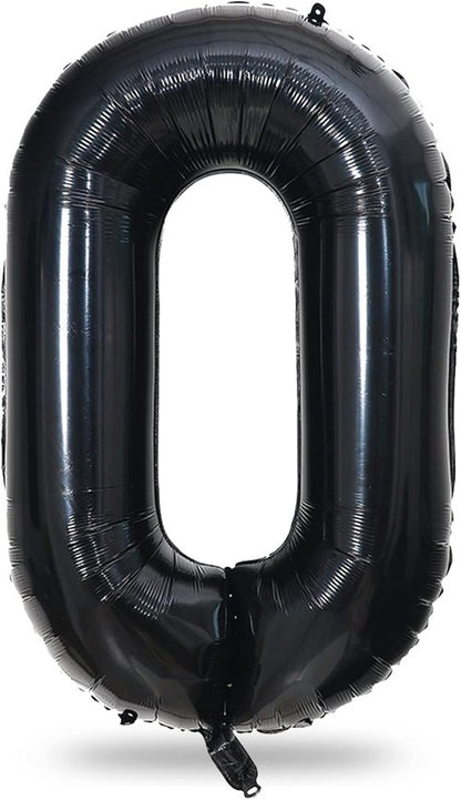 Black Number 0 Balloon by [Brand Name] - 40 Inch Large Foil Mylar Helium Balloon for Birthday & Graduation Celebrations