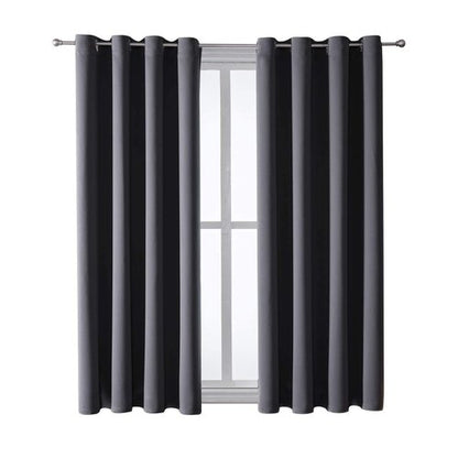ChrisDowa Grommet Blackout Curtains for Bedroom and Living Room - 2 Panels Set Thermal Insulated Room Darkening Curtains (Dark Grey, 52W x 63L)