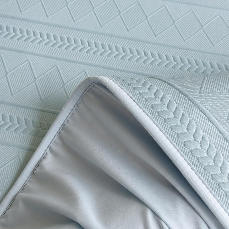 Queen Quilted Mattress Topper with Cooling Fitted Cover Deep Pocket A05