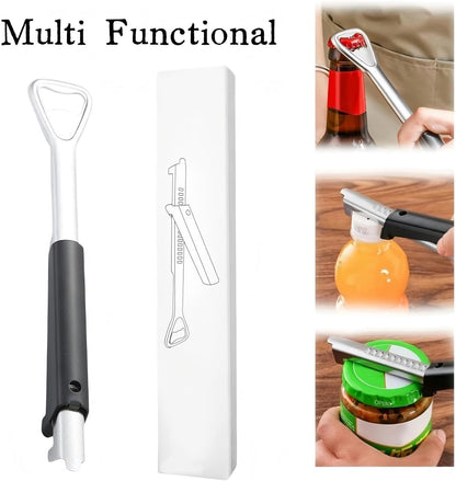 Skiennix Stainless Steel Jar Opener - Ergonomic Long Handle for Seniors & Arthritis Relief