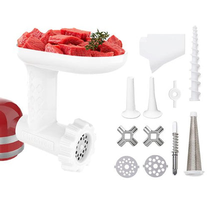 KITCHTREE Fruit & Vegetable Strainer Attachment Set - Includes Food Grinder Attachment and Sausage Stuffer Tubes, Compatible with KitchenAid Stand Mixers