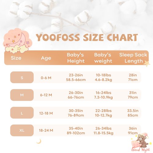 Yoofoss Baby Sleep Sack 18-24 Months Baby Wearable Blanket 100% Organic Cotton 2-Way Zipper TOG 0.5 Toddler Sleeping Sack, Lightweight Sleep Sacks for Babies
