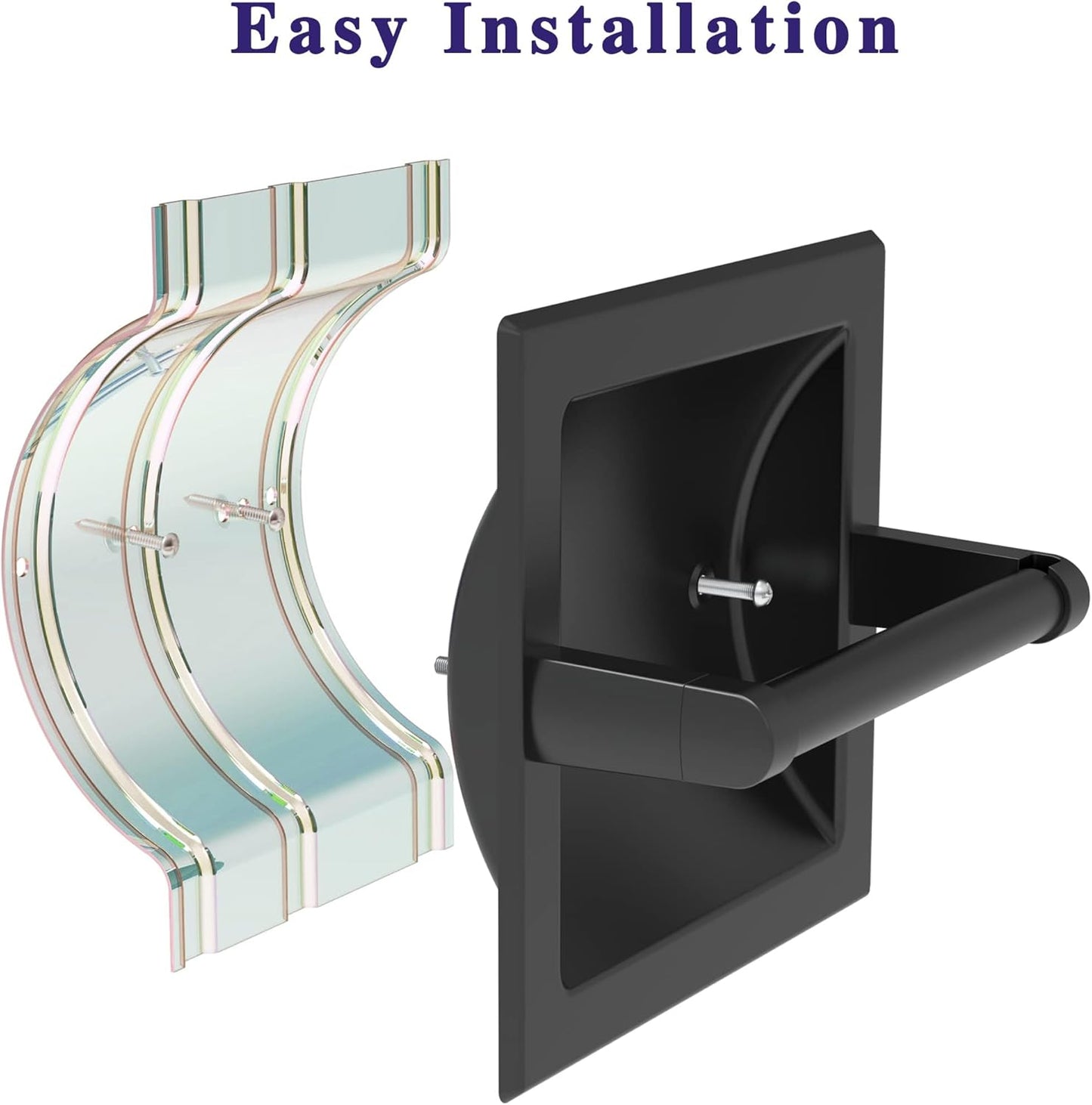 Skiennix Matte Black Toilet Paper Holder - Pivoting Wall Mount for Large Rolls | Stainless Steel Design