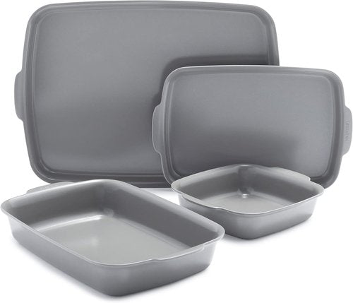 GreenPan Premiere Bakeware Set - Healthy Ceramic Nonstick 4-Piece | PFAS-Free, Oven Safe to 600°F, Gray