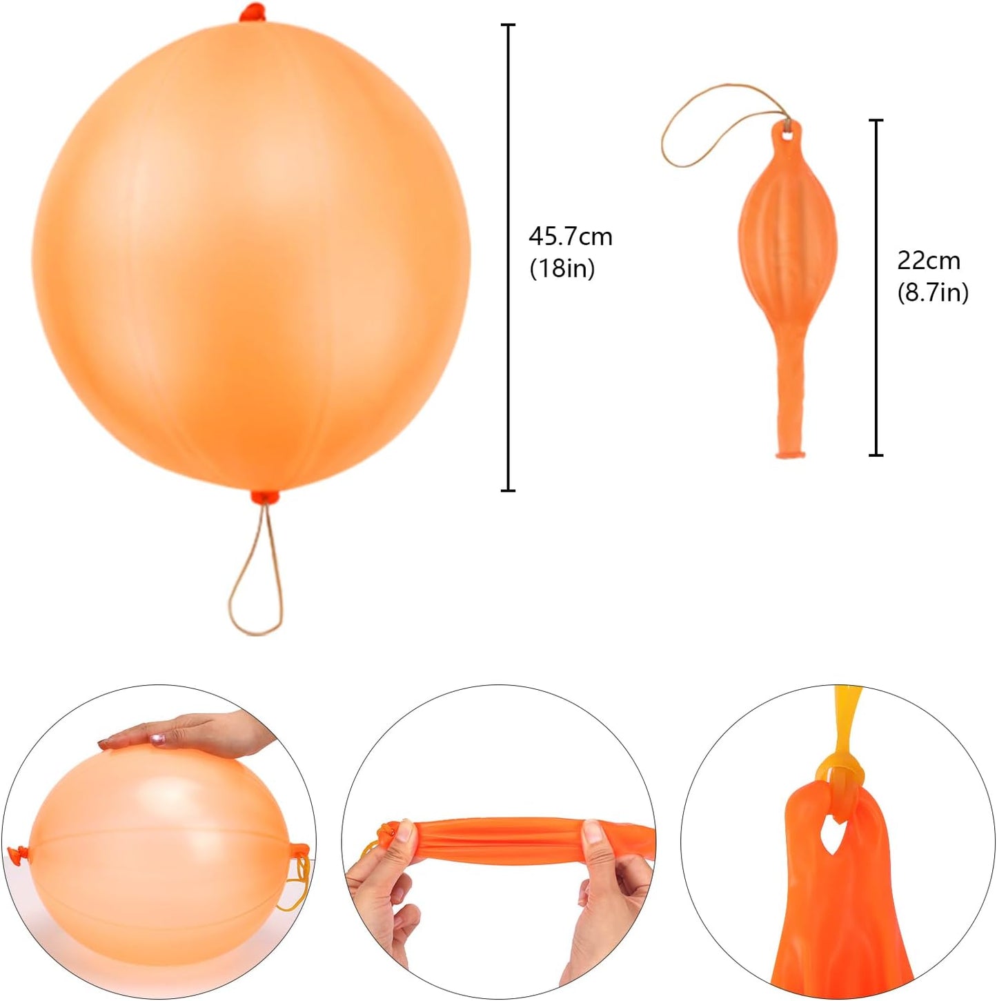 RUBFAC Punch Balloons - 36Pcs Heavy Duty Neon Party Favors for Kids | Exciting Outdoor Play