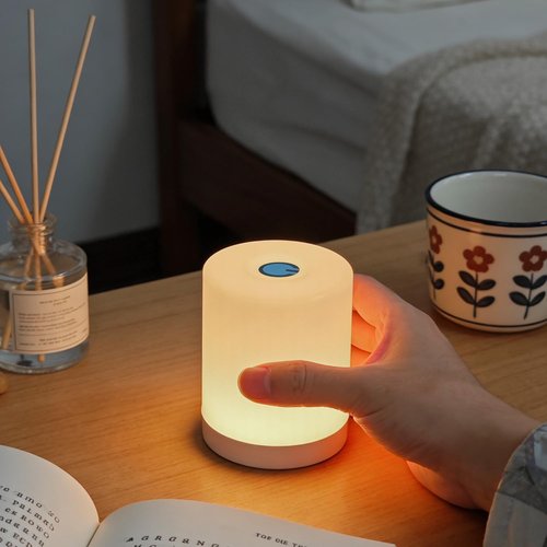 DAZZY DOT Portable Night Light - Rechargeable Touch Light for Nursery | Dimmable Warm Yellow Glow