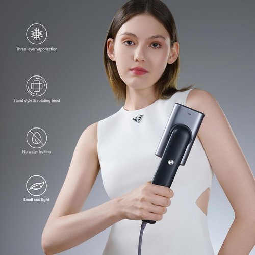 G9 Steam 2-in-1 Professional Travel Steamer - Lightweight 1lb Design, 1200W Power, 8 Minutes Continuous Steam | Black