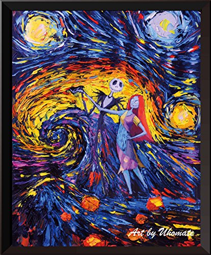 Nightmare Before Christmas Jack Sally Art Poster Canvas Wall Decor 24x30