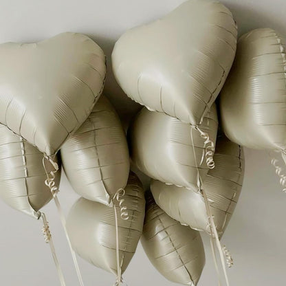 Skiennix Cream Heart Balloons - 18 Inch White Foil Heart Balloons | 12PCS Romantic Party Decor