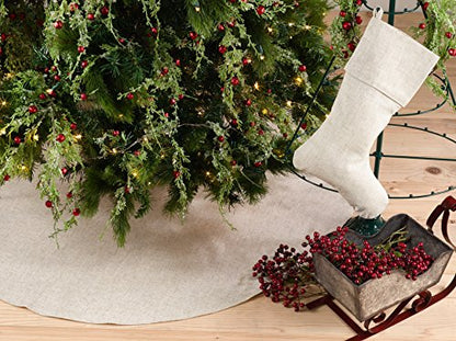 Set of 2 Linen Blend Holiday Stockings - Neutral Christmas Decor